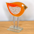 WRÓBEL szklany pomarańczowy