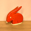 Zając ceramiczny czerwony