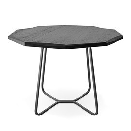 Stolik FERRO dąb czarny wyższy z czarną nogą