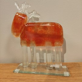 RENIFER szklany czerwony