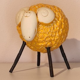 BARANEK ceramiczny KULKA żółty mały