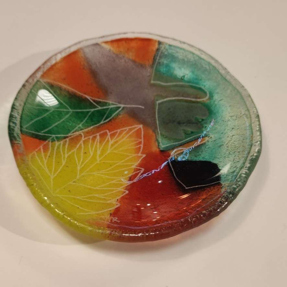 MISECZKA szklana z motywem roślinnym 1