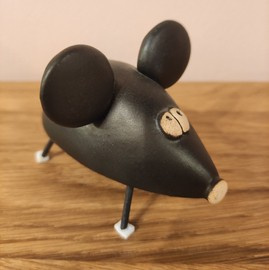 MYSZ ceramiczna czarna mini