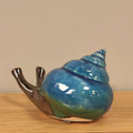 Ślimak ceramiczny mały turkusowy pion