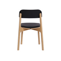 Krzesło MAGNUS dębowe czarna ekoskóra