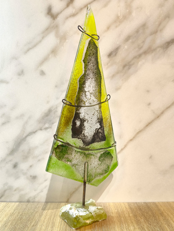 CHOINKA zielono-metaliczna duża