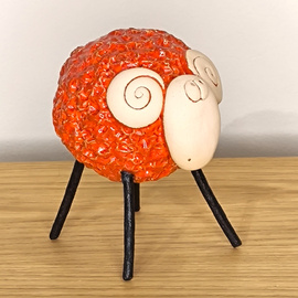 BARANEK ceramiczny KULKA czerwony mały