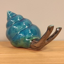 Ślimak ceramiczny duży turkusowy pion