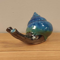 Ślimak ceramiczny mały turkusowy pion