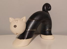 KOT ceramiczny przeciągający się czarny