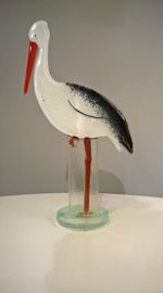 BOCIAN szklany duży