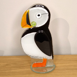 MASKONUR PINGWIN szklany biało-czarny duży