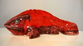 KAMELEON ceramiczny duży czerwony