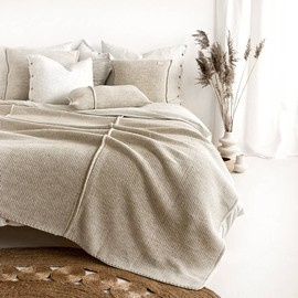 Narzuta dziergana beżowa