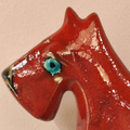 PIES ceramiczny sznaucer czerwony