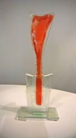 KWIAT szklany TULIPAN pomarańczowy mały