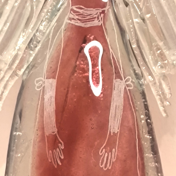 ANIOŁ szklany różowy ŁośDESIGN