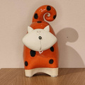 Kot ceramiczny pękaty pomarańczowy w kropki