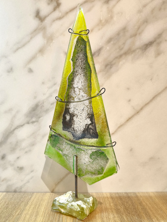 CHOINKA zielono-metaliczna duża