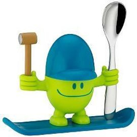 Kieliszek do jajek z łyżeczką WMF McEgg zielono-niebieski