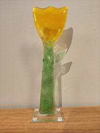 TULIPAN szklany żółty