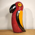 Papuga ceramiczna czerwona duża