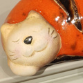 KOT ceramiczny śpiący pomarańczowy