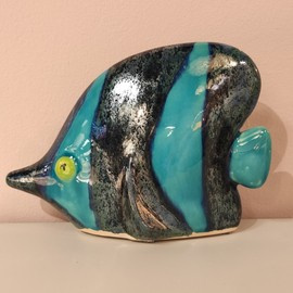 RYBA ceramiczna Paletka turkusowa pasy mała