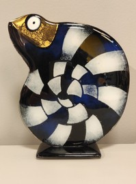 KAMELEON szklany biało-czarny duży