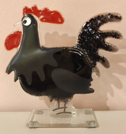 Kogut szklany czarny