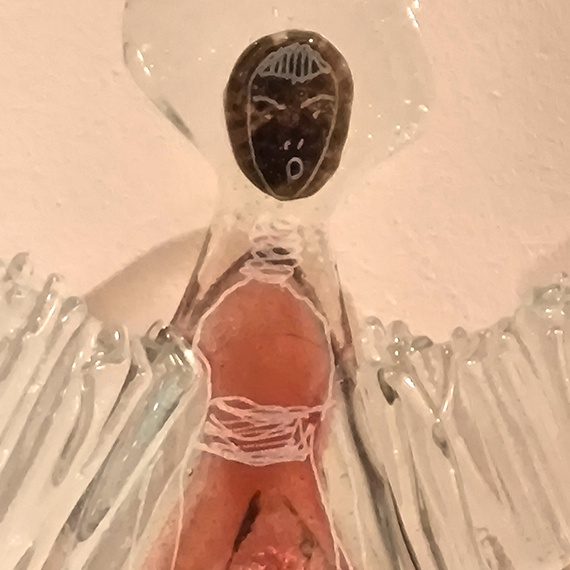 ANIOŁ szklany różowy ŁośDESIGN