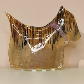 PIES szklany żółty ŁośDESIGN