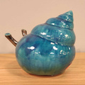 Ślimak ceramiczny duży turkusowy pion