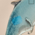 Delfin szklany niebieski