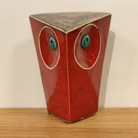 SOWA ceramiczna czerwona duża