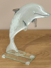 Delfin szklany biały