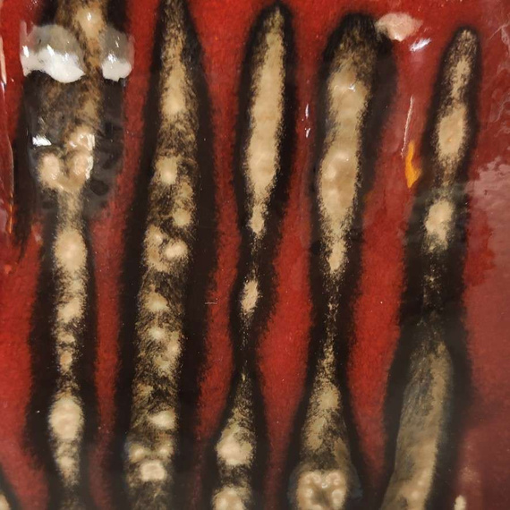 KOT ceramiczny czerwony w paski