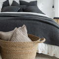 Narzuta MOYHA Wełniny splot grafitowa 