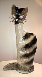 KOT szklany biało-czarny ŁośDESIGN