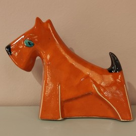 PIES ceramiczny sznaucer pomarańczowy