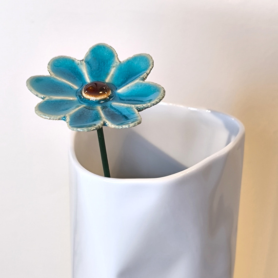 KWIAT ceramiczny turkusowy mały