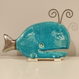 WIELORYB turkusowy ceramiczny