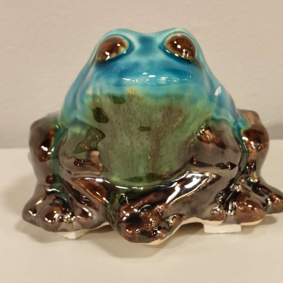 ŻABA ceramiczna turkusowa-metaliczna
