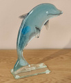 Delfin szklany niebieski