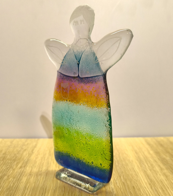 ANIOŁEK szklany wielokolorowy 2