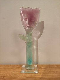 TULIPAN szklany różowy