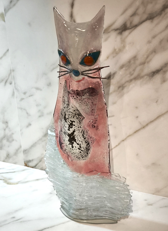 KOT szklany różowy średni