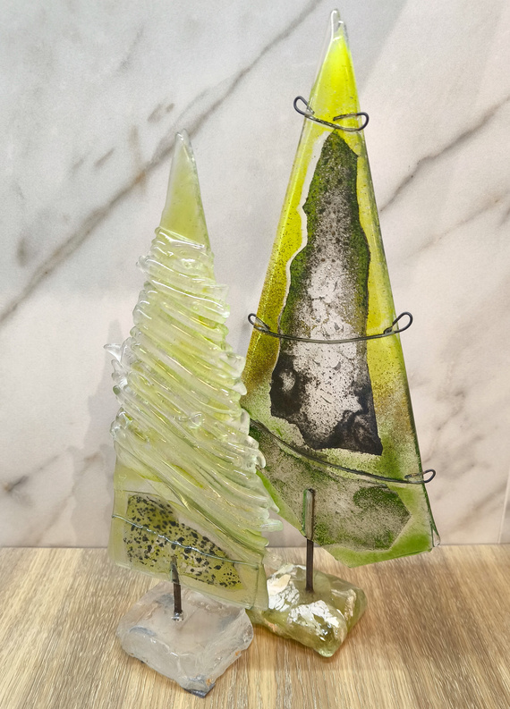 CHOINKA zielono-metaliczna duża