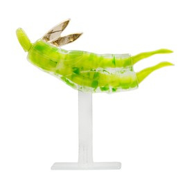 ANIOŁ szklany zielony ze złotymi skrzydłami