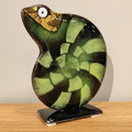 KAMELEON szklany zielony mały